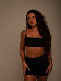 Top Faixa Luna na cor preto, frente